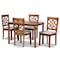 Baxton Studio Nicolette Modern and Contemporary Grey Fabric and Walnut Brown Finished Wood 5-Piece Dining Set 176-11387-8959-Zoro - alternate 4